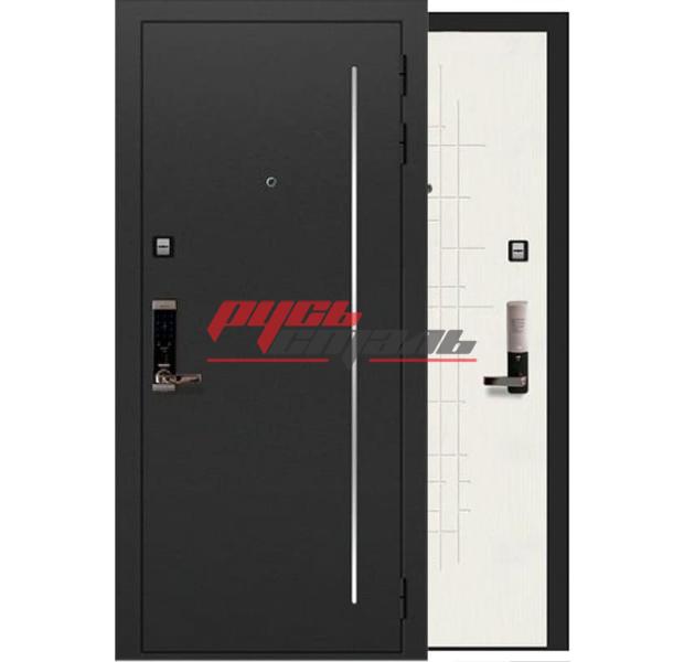 металлическая дверь для загородного дома с биометрическим замком, отделка порошок и МДФ